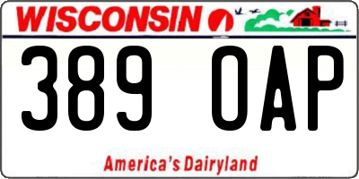 WI license plate 389OAP