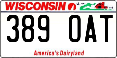 WI license plate 389OAT