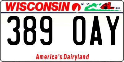 WI license plate 389OAY