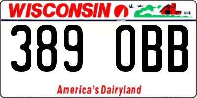 WI license plate 389OBB