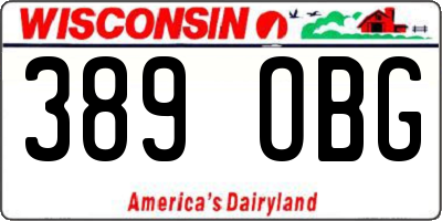 WI license plate 389OBG