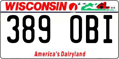 WI license plate 389OBI