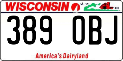 WI license plate 389OBJ