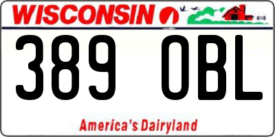 WI license plate 389OBL