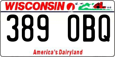 WI license plate 389OBQ