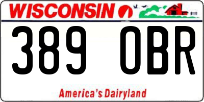 WI license plate 389OBR