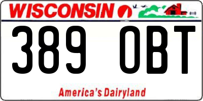 WI license plate 389OBT