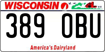 WI license plate 389OBU