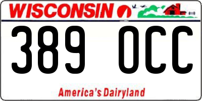 WI license plate 389OCC
