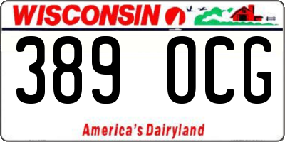 WI license plate 389OCG