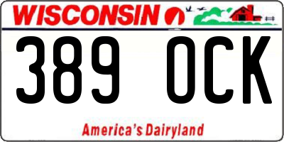 WI license plate 389OCK