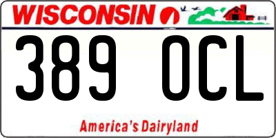 WI license plate 389OCL