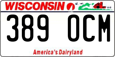 WI license plate 389OCM