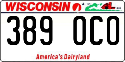 WI license plate 389OCO