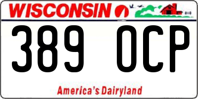 WI license plate 389OCP