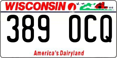 WI license plate 389OCQ