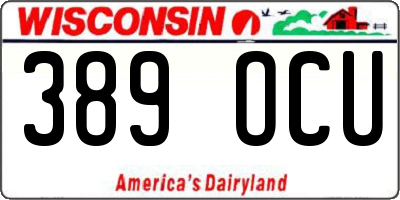 WI license plate 389OCU