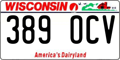 WI license plate 389OCV