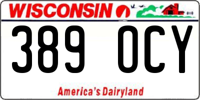 WI license plate 389OCY