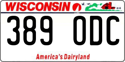 WI license plate 389ODC