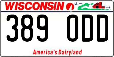 WI license plate 389ODD