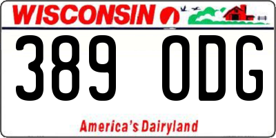 WI license plate 389ODG
