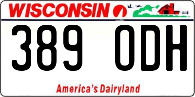 WI license plate 389ODH