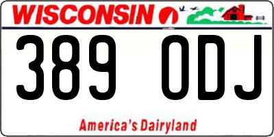 WI license plate 389ODJ