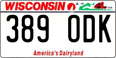 WI license plate 389ODK