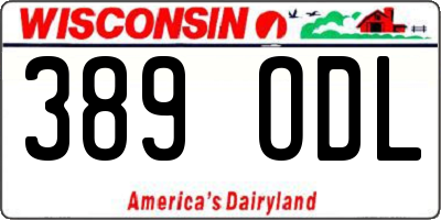 WI license plate 389ODL