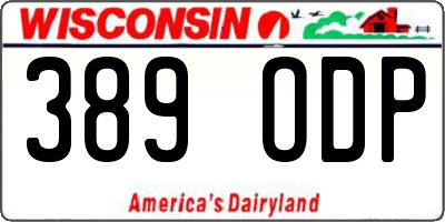 WI license plate 389ODP