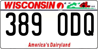 WI license plate 389ODQ