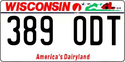 WI license plate 389ODT