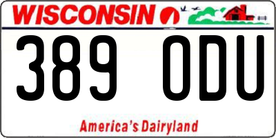 WI license plate 389ODU