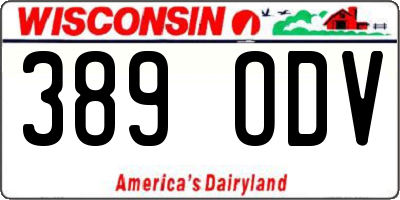 WI license plate 389ODV