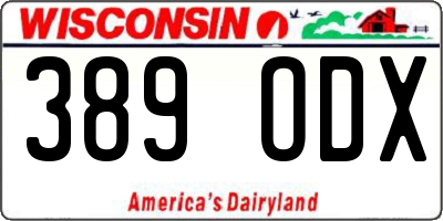 WI license plate 389ODX