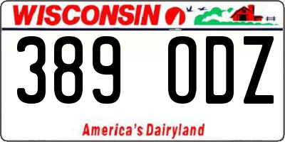 WI license plate 389ODZ