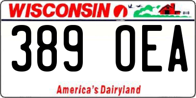WI license plate 389OEA