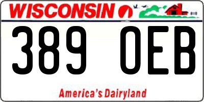 WI license plate 389OEB