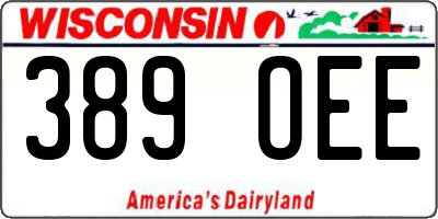 WI license plate 389OEE