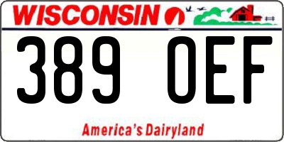 WI license plate 389OEF