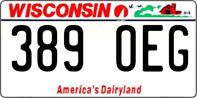 WI license plate 389OEG
