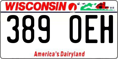 WI license plate 389OEH