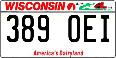 WI license plate 389OEI