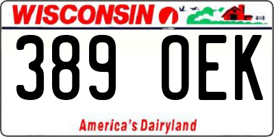 WI license plate 389OEK