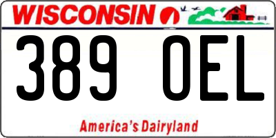 WI license plate 389OEL