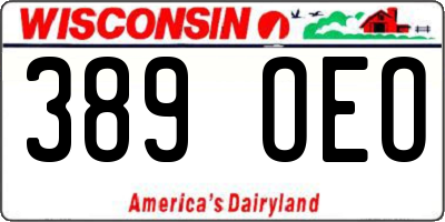 WI license plate 389OEO