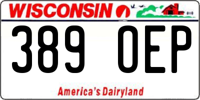 WI license plate 389OEP