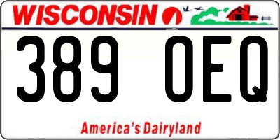 WI license plate 389OEQ
