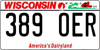 WI license plate 389OER